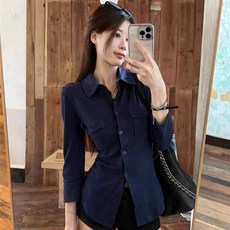 Awesomeful 女款反向短版襯衫 A25SPST121922