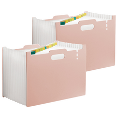 13層伸縮風琴夾 A4, 2個, 粉色