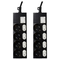 보에담 개별통합형 멀티탭 4구, 블랙, 2개, 3m