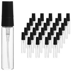 PP 噴霧瓶 5ml, 透明(瓶身) + 黑色(瓶蓋), 90個