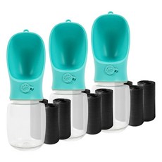 DING DONG PET 寵物便攜式按鈕水瓶, 薄荷, 3套