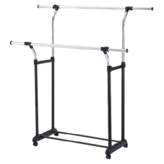 Useful Design 悠室屋家居 Y型雙桿衣架 DIY組裝, 90~155 x 50 x 94~170cm, 黑色, 1個