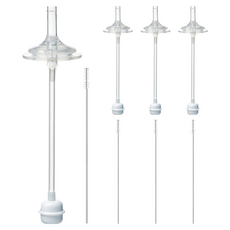 hibee Double Heart/Grosmimi/Upis適用替換奶嘴吸管+重力球吸管+吸管刷組 第2階段, 4組, 混色