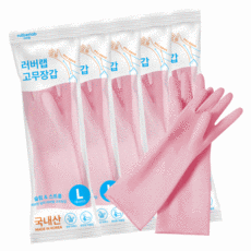러버랩 국산 고무장갑, 쿨핑크, 대(L), 5세트