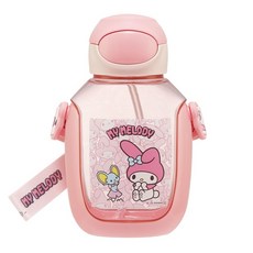 Skater 透明吸管水壺 112 x 76 x 176mm, 美樂蒂 透明色, 530ml, 1個