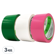 Shin Hung 封箱膠帶 綠色 + 白色 + 粉紅色 套組 50m, 3套