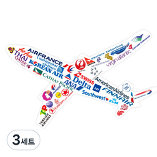PARTY COSTUME 飛機行李箱貼紙 STST0062, 混合顏色, 3套