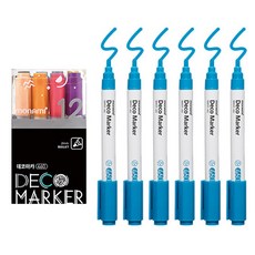 monAmi DECO MARKER 460 12色 B + 孔雀藍 6入組, 1套