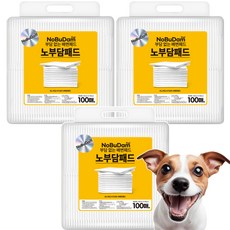 강아지 노부담 절약형 무형광 배변패드 무향, 100개입, 3개 100개입, 3개