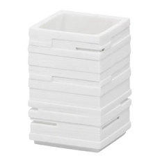 Kela Posidon 牙刷架, 聚酯樹脂材質, 仿頁岩設計, 白色, 1個