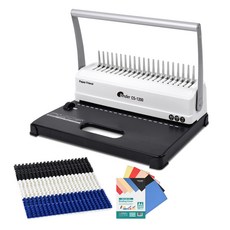 PAPER FRIEND 裝訂機 CS-1200 + 塑膠環 100入 + 封面 100入, 450張