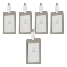 Tree 直式證件套+掛繩, 5組, 灰色