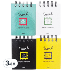 misoro 1500 厚實記事本 4件組 1476 130張, 白色 + 黃色 + 薄荷綠色 + 黑色, 3套