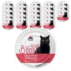 사조옵티원 고양이 부스트 간식캔, 혼합맛(닭안심/연어), 160g, 24개