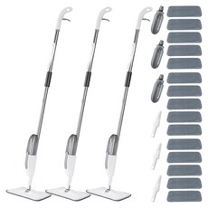 하비티 간편세척 스프레이 밀대걸레 + 극세사 패드 5개 + 스크레이퍼, 3세트