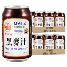 崇德發 天然黑麥汁, 德國原裝進口, 330ml, 12罐