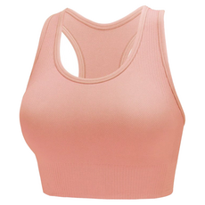 歐美高強度挖背運動內衣 XL, 粉橘