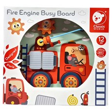 Classic WORLD 客來喜 經典木玩 益智忙碌板 忙碌消防車 20168, 1組