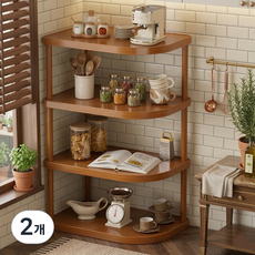 예은홈시스 예홈 프리미엄 라운드 우드 코너선반, 2개