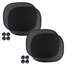 GMZ MOTORS 車用網眼鋼線吸盤遮陽擋 4件組, 黑色, 4個