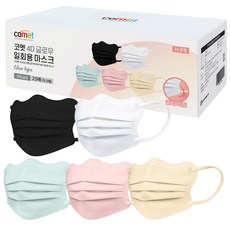 코멧 날카롭고 각진 얼굴형을 보완 해주는 4D 글로우 일회용 마스크 개별포장 중형, 1개입, 25개, 혼합색상