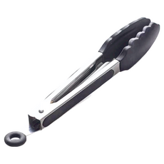 矽膠耐熱料理夾 26cm 矽膠&高級不銹鋼 耐熱-20~220度, 顏色隨機, 2支