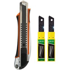 다다 스트롱 SK5 고강도 특수 대형 커터칼 + 커터날 20p 세트, 블랙(커터칼), 1세트