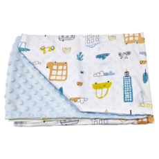 Mang Mang 小鹿蔓蔓 寶貝觸覺安撫蓋毯 雙面材質設計 竹纖維透氣, 童趣城市