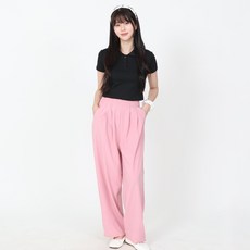 엘쏘 여성용 냉감 통기성 썸머 쿨 밴딩 롱 와이드 팬츠