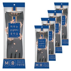 HAYANSON 花路橡膠手套, 中(M), 5套, 灰色