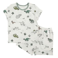 Maykids 童款緹花2件式5分袖套裝 迷你恐龍款