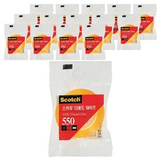 3M Scotch 多用途膠帶 550 補充裝 18mm x 20m, 單色, 15個