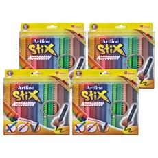 Shachihata 寫吉達 Artline STIX 積木色筆套裝, 12色 Bonus Pack, 刷毛筆, 4盒