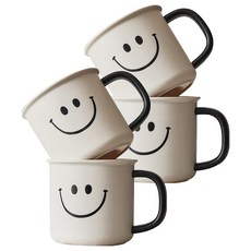 THE ZAKKA 微笑浴室漱口杯, 4個, 白色