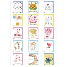 Hallmark 生日快樂感謝迷你卡片15款套組, KEM0757-0771, 1套
