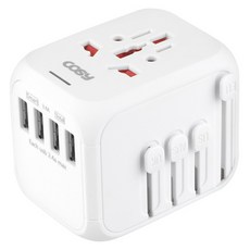 코시 투어 USB4포트 여행용 아답터 TA3371U, 1개
