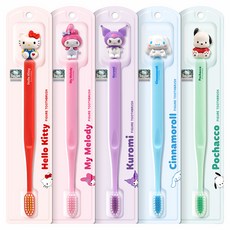 ATEX 6歲以上專用三麗鷗角色牙刷組, Hello Kitty+美樂蒂+酷洛米+大耳狗+帕恰狗, 5支, 1組