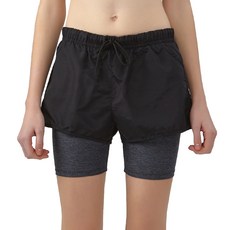 일리카이 여성용 하프레깅스 레이어드 보드숏