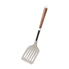 SUNCRAFT 川嶋 尼龍帶孔平鏟 WT-10 30.5cm - 不沾鍋適用 木柄舒適好握, 棕色, 1支