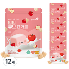 맘스미 유아용 맘맘 큐브 요거트, 16g, 사과맛, 12개