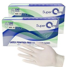 슈퍼케어 라텍스 진료용장갑, 중(M), 2개