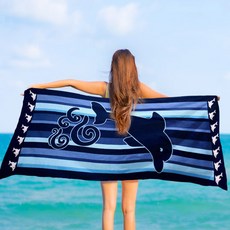 Summer Water Best 海灘巾 大型 70 x 150 cm, 1個, 跳舞鯨魚