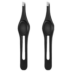 엘로브 잔털 정리용 미용 핀셋 족집게, 2개, 블랙