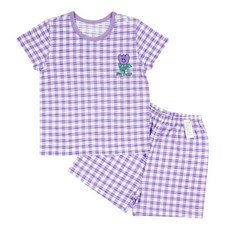 Maykids 女童款格紋鬱金香換季5分褲家居套裝