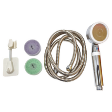 Water More 水摩爾 專利川形水花 SPA蓮蓬頭 附萬向掛座+200cm水管 香氛盒2個香氛隨機, 銀色, 1個