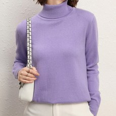 더시럽 여성용 레귤러핏 브라이트 터틀넥 니트