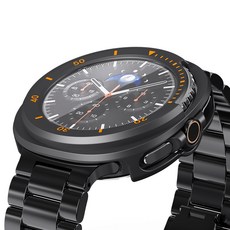 Galaxy Watch8 Classic 全包覆邊框保護殼, 1套, 黑橘色