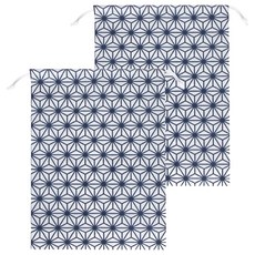 日本 Astro 日本健身旅行幾何麻葉鞋袋/收納袋 822-32, 2個, 藍色