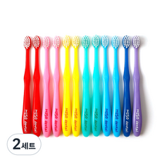 미소덴탈 어린이칫솔 7세-11세 레인보우컬러 7p + 랜덤 컬러 5p, 혼합색상, 12개입, 2세트