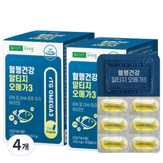 건국유업 혈행건강 알티지 오메가3 30.3g, 30정, 4개